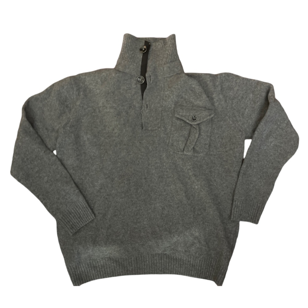 Haggar Men’s 100-% lambs wool mid zip up sweater- size M